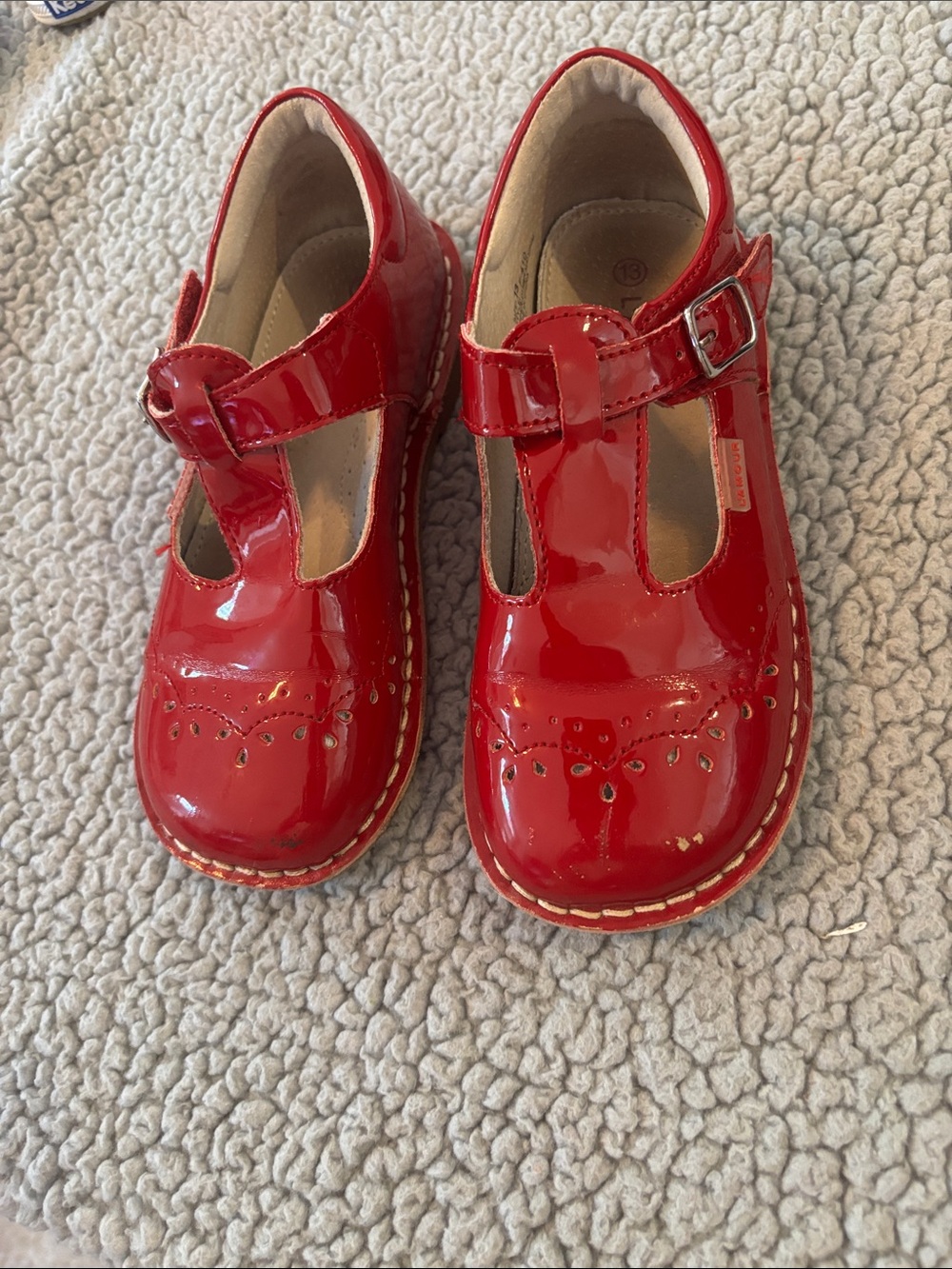L'Amour Red Patent Mary Jane Dress Shoes for Kids